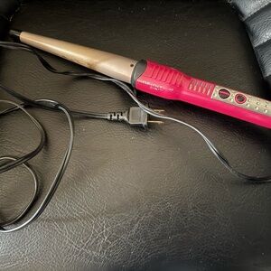 Red and Gold Curling Wand with Digital Controls